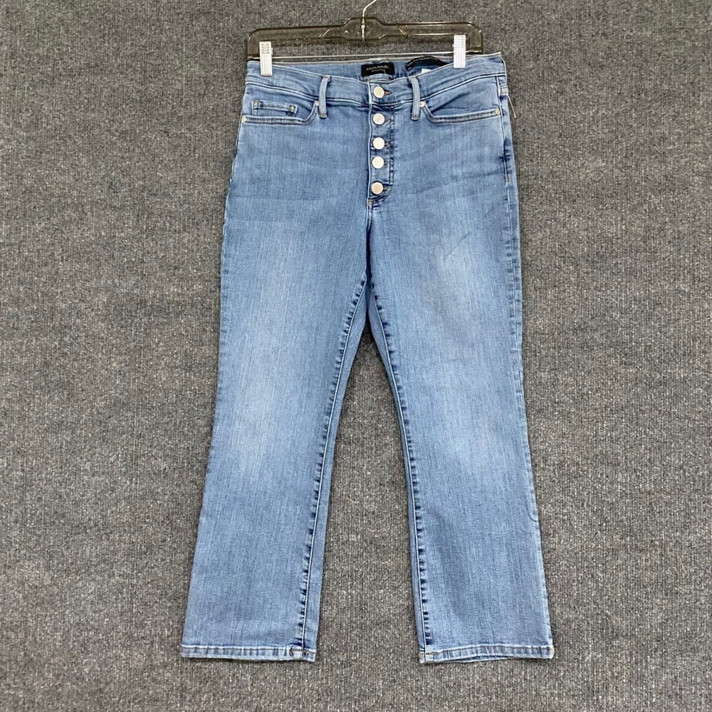 Banana Republic High Rise Cropped Flare Jeans Geneva Wash 29 Premium Denim